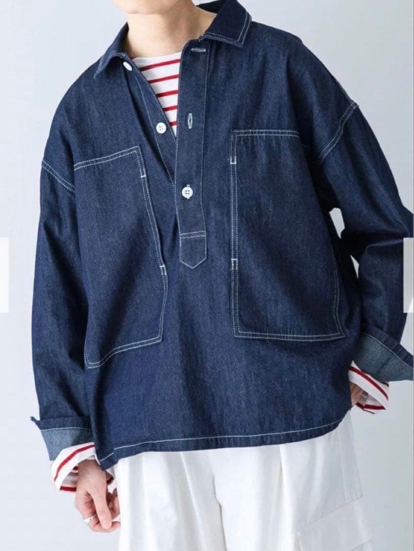 【かぐれ】デニムプルオーバーシャツ INDIGO ※最終値下げ※
