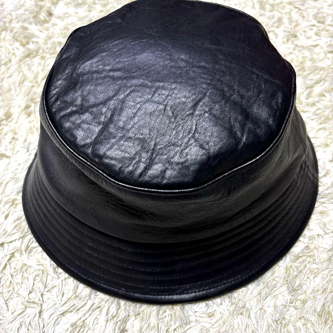 希少 ディアスキン KIJIMA TAKAYUKI レザー バケットハット 黒