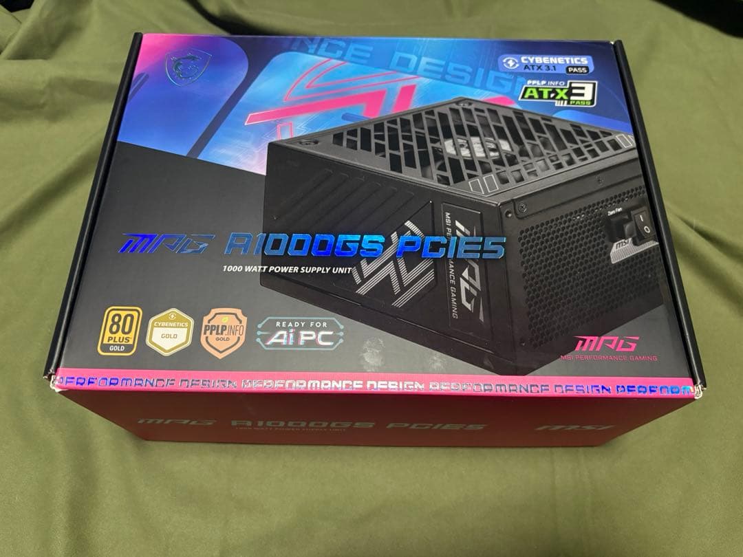 未使用 MSI MPG A1000GS PCIE5 PC電源ユニット 1000W