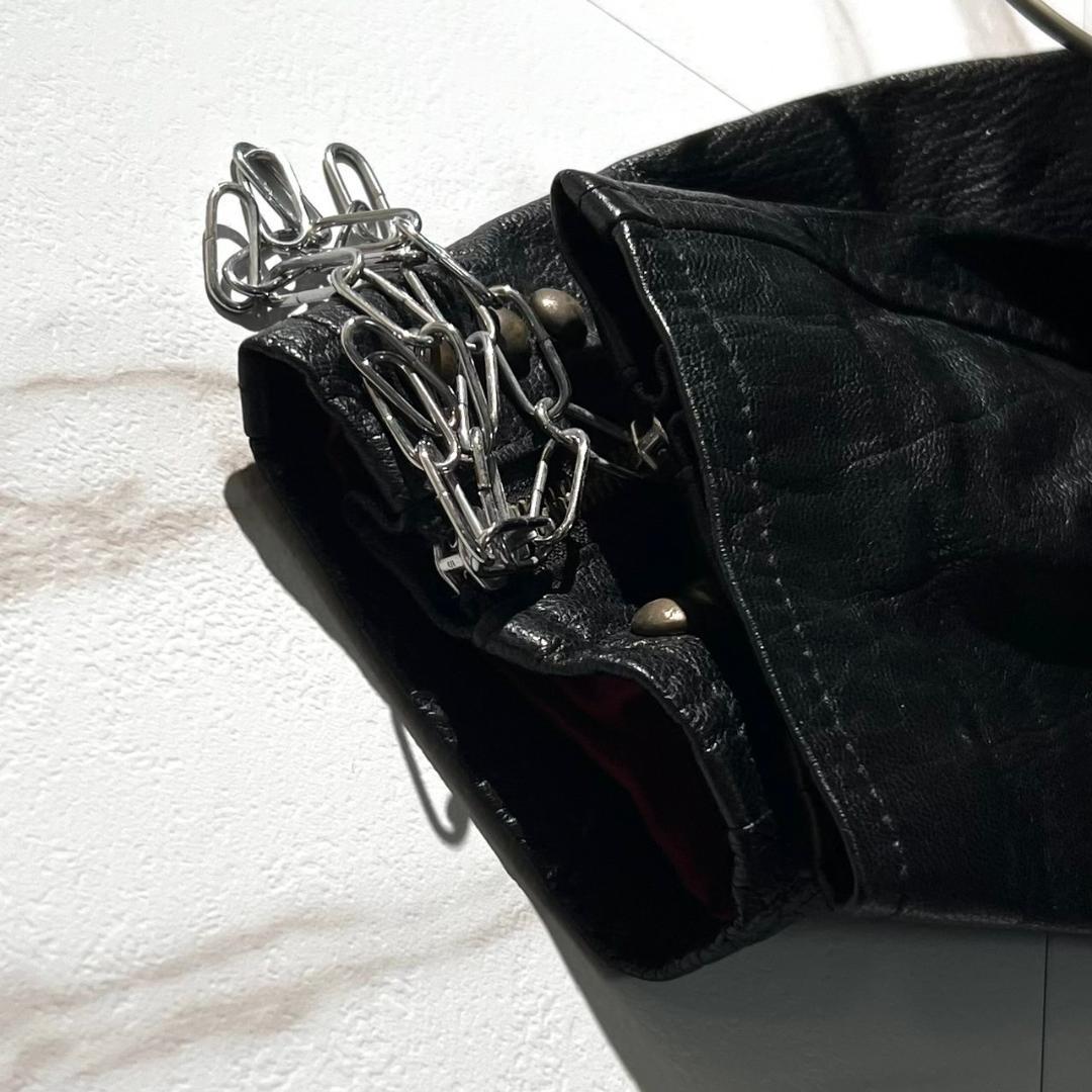 希少　GB SKINS　スター　総スタッズ　ライダース　チェーン　ブラック　黒