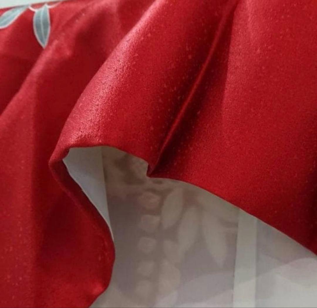 【中古品】振袖・エンジ下黒波【b232】/成人式/卒業式/結婚式/