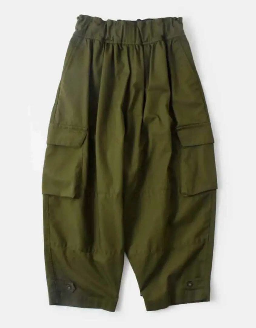 FIRMUM ポリエステルコットンツイル ギャザーミリタリーパンツ XS