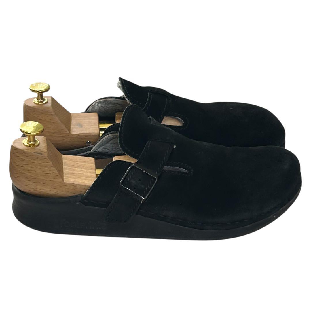 美品 ビルケンシュトックフットプリンツ スエードクロッグ ブラック 28cm