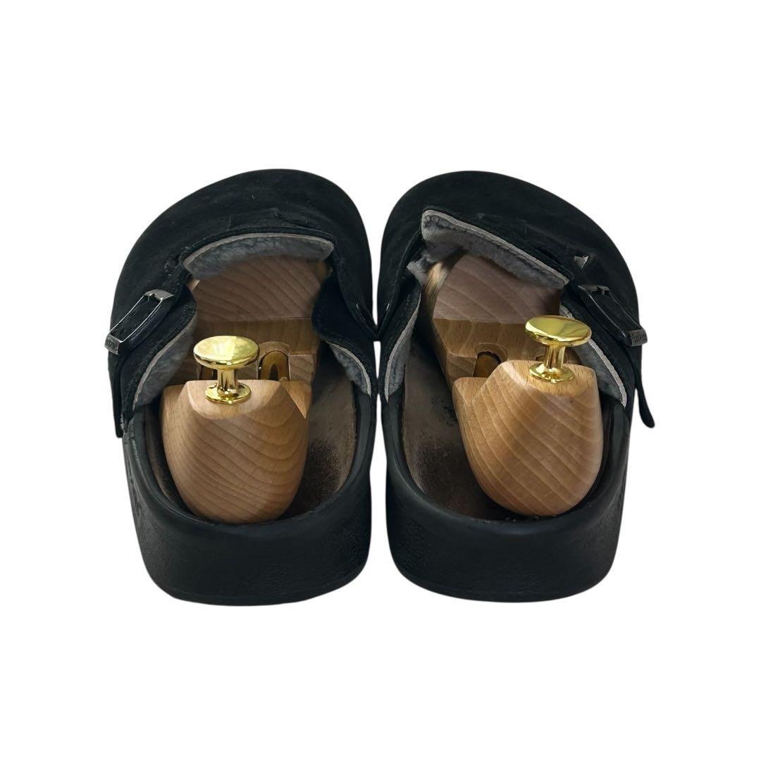 美品 ビルケンシュトックフットプリンツ スエードクロッグ ブラック 28cm