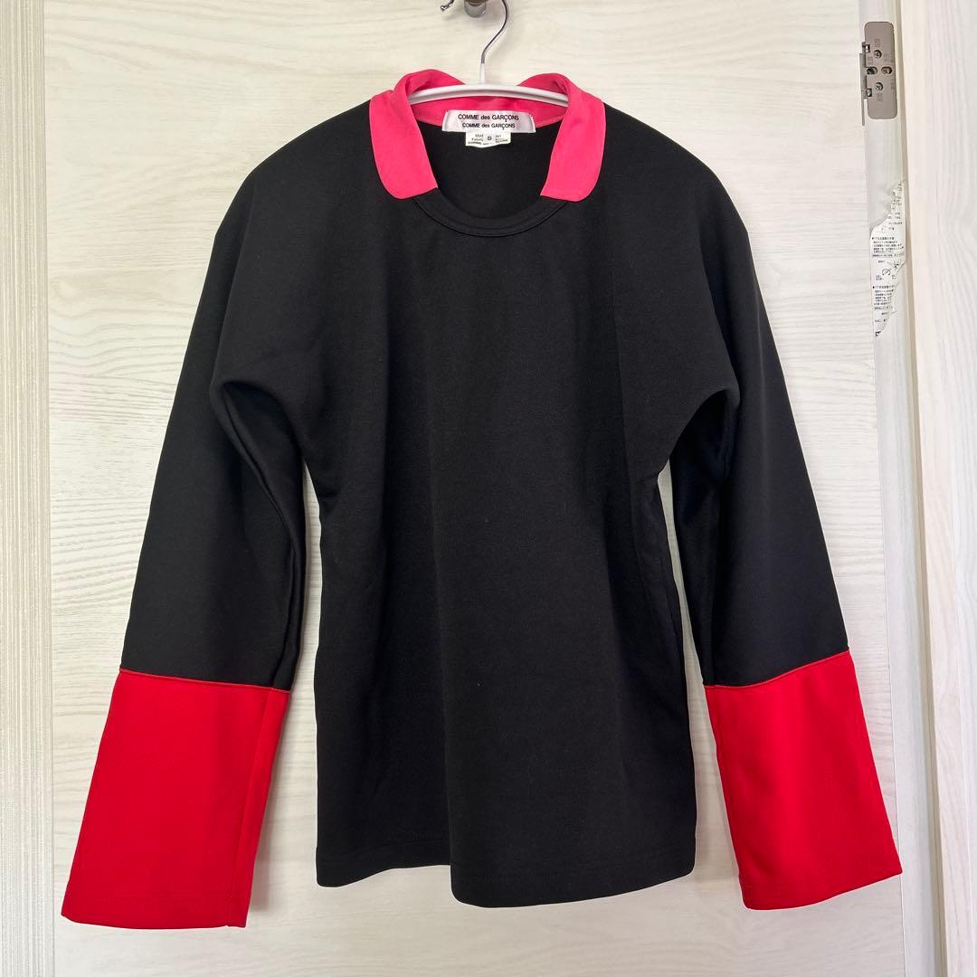 長袖Tシャツ 黒/赤