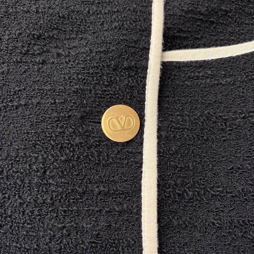 ヴァレンティノ 2022 パイピング ツイードジャケット ダブルボタン 金ボタン