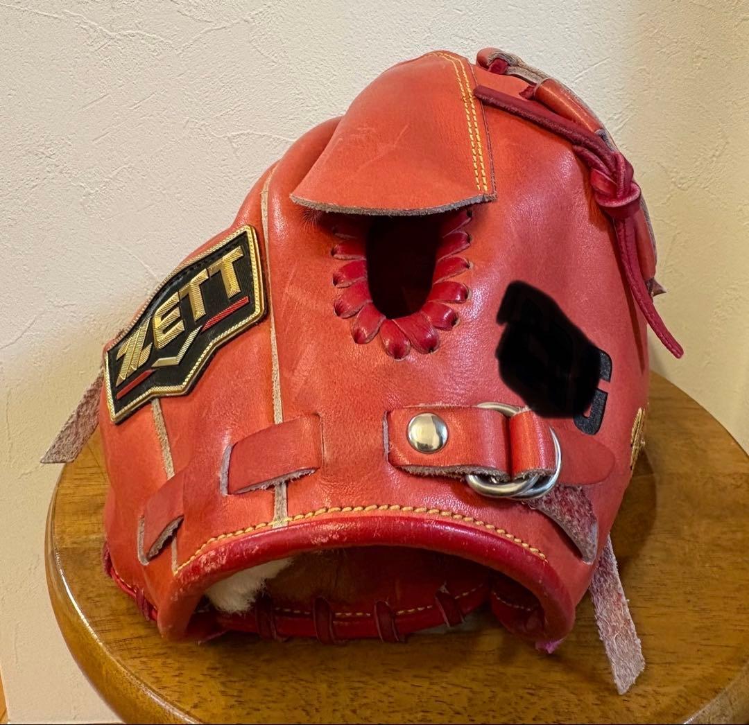 ZETT 軟式グローブ プロステオーダー　一般右投げ　投手用　赤色
