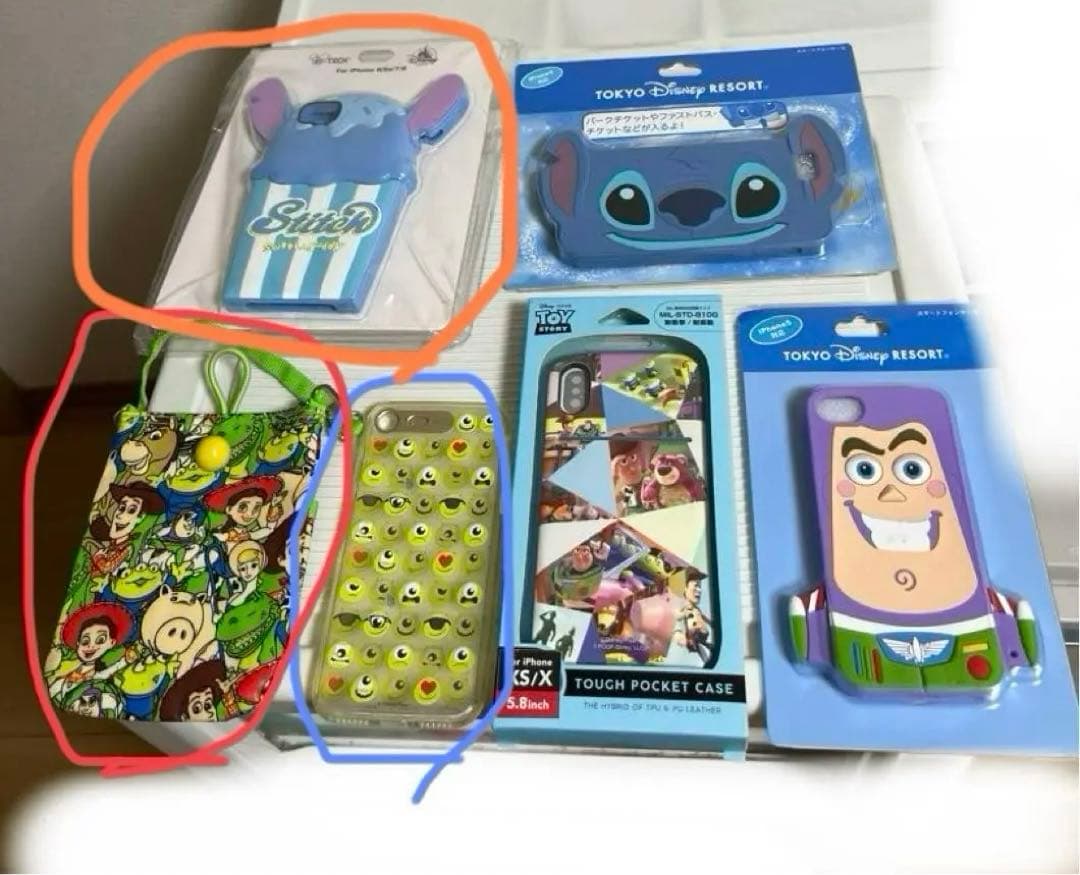 ディズニー、トイストーリー、ステッチのスマホカバー