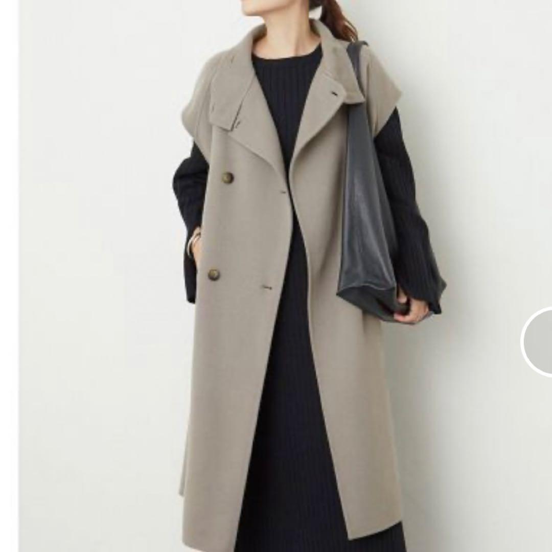 ジャーナルスタンダード　ウールリバーミリタリーロングジレ　グレー