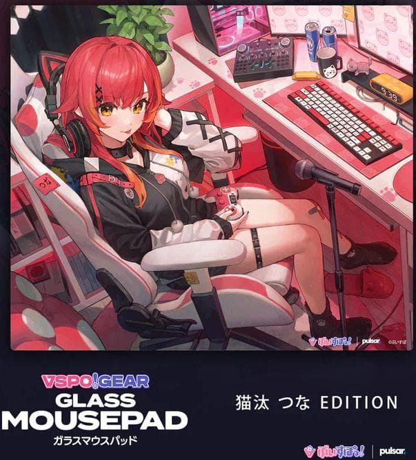 VSPO! GEAR ガラスマウスパッド 猫汰つな ぶいすぽ