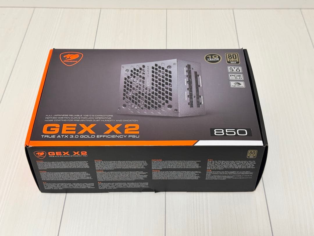 静音電源 Cougar GEX X2 850W フルモジュラー