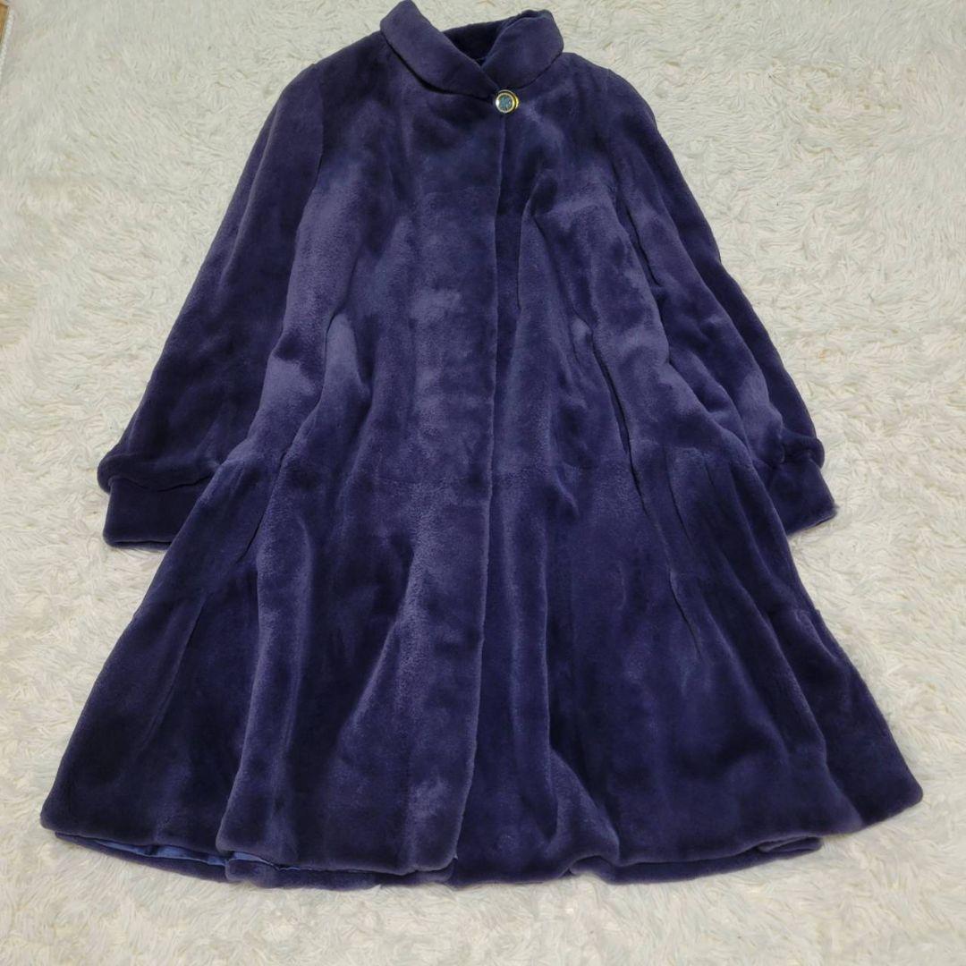 美品✨サガミンク　シェアードミンク　銀タグ　装飾ボタン　最高級　Aライン