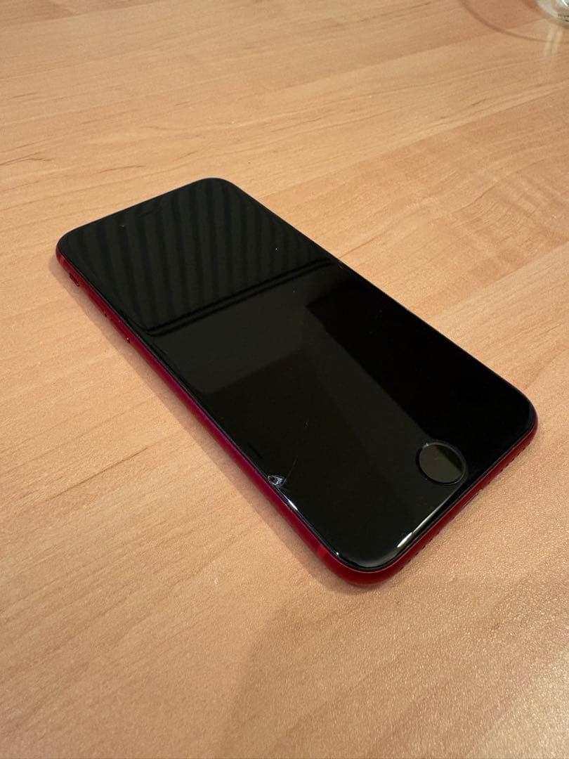 【画面割れ】iPhone SE 第2世代 128GB レッド イヤホン等付