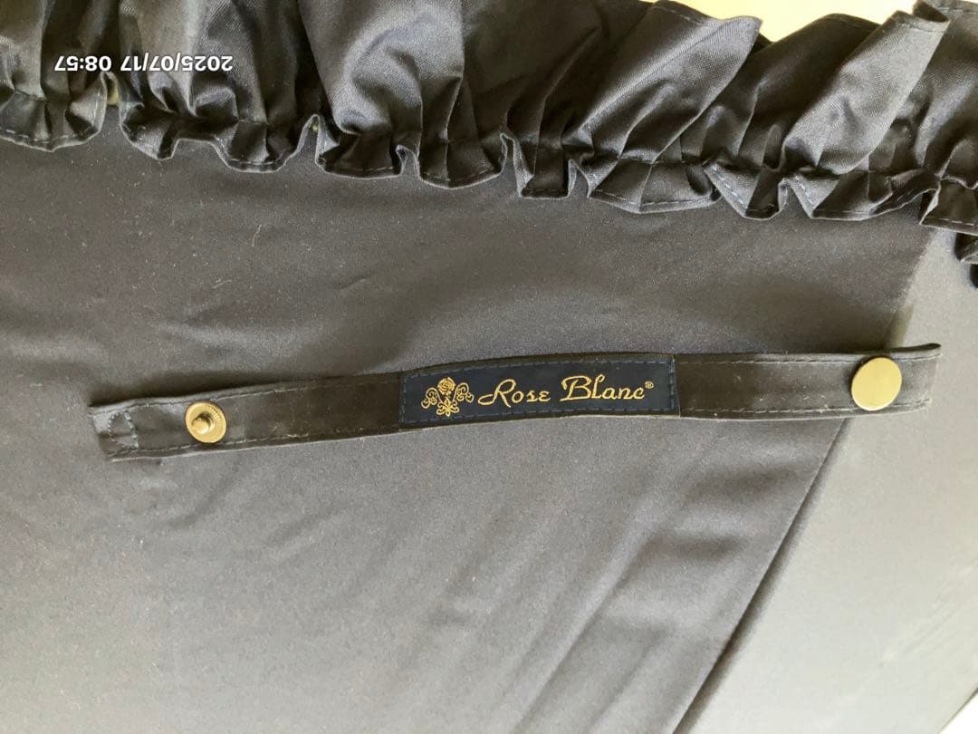 芦屋ロサブラン　日傘晴雨兼用 遮光フリル付き　ネイビーUVカット　未使用に近い