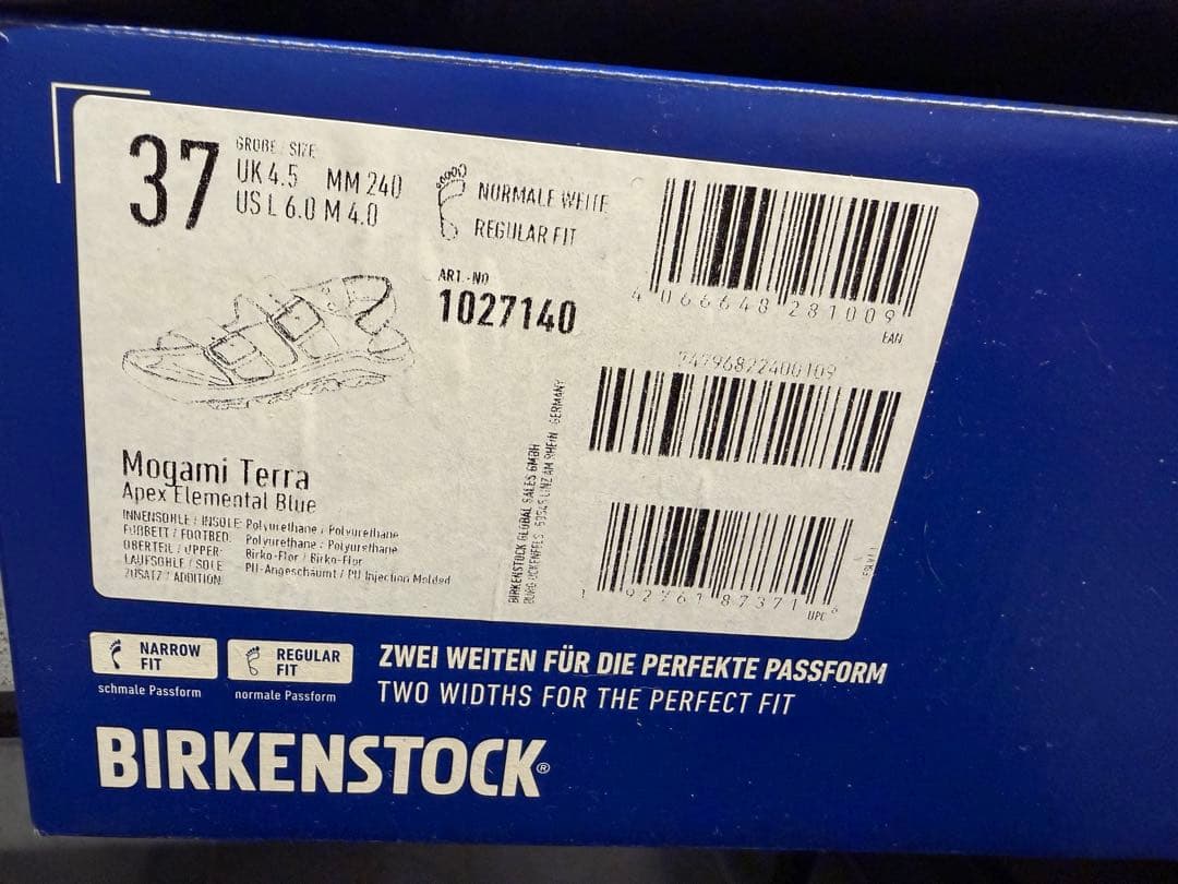 靴 BIRKENSTOCK Mogami Terra Apex Blue 37