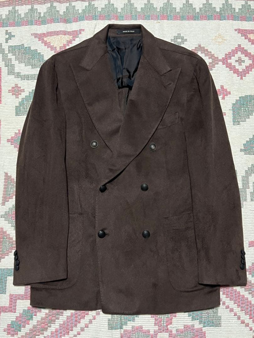 美品タリアトーレ キャメル素材ダブルジャケット50サイズ TAGLIATORE