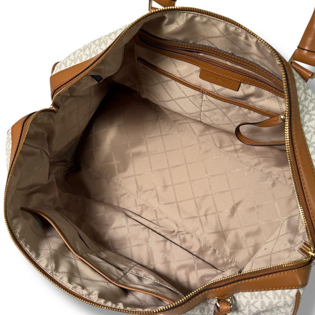 《未使用級》マイケルコース ボストンバック 特大 大容量 レザー シグネチャー