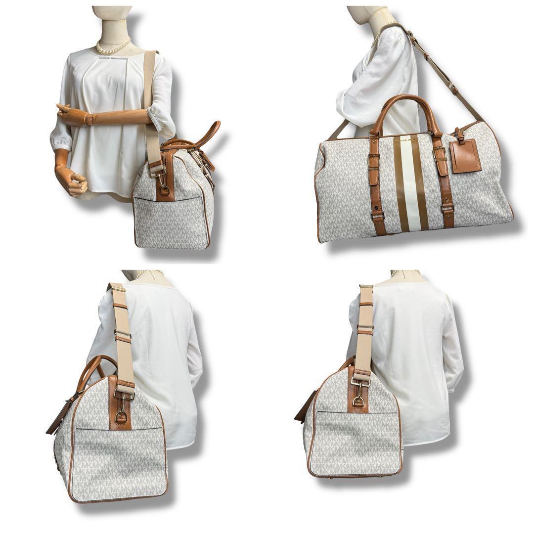 《未使用級》マイケルコース ボストンバック 特大 大容量 レザー シグネチャー