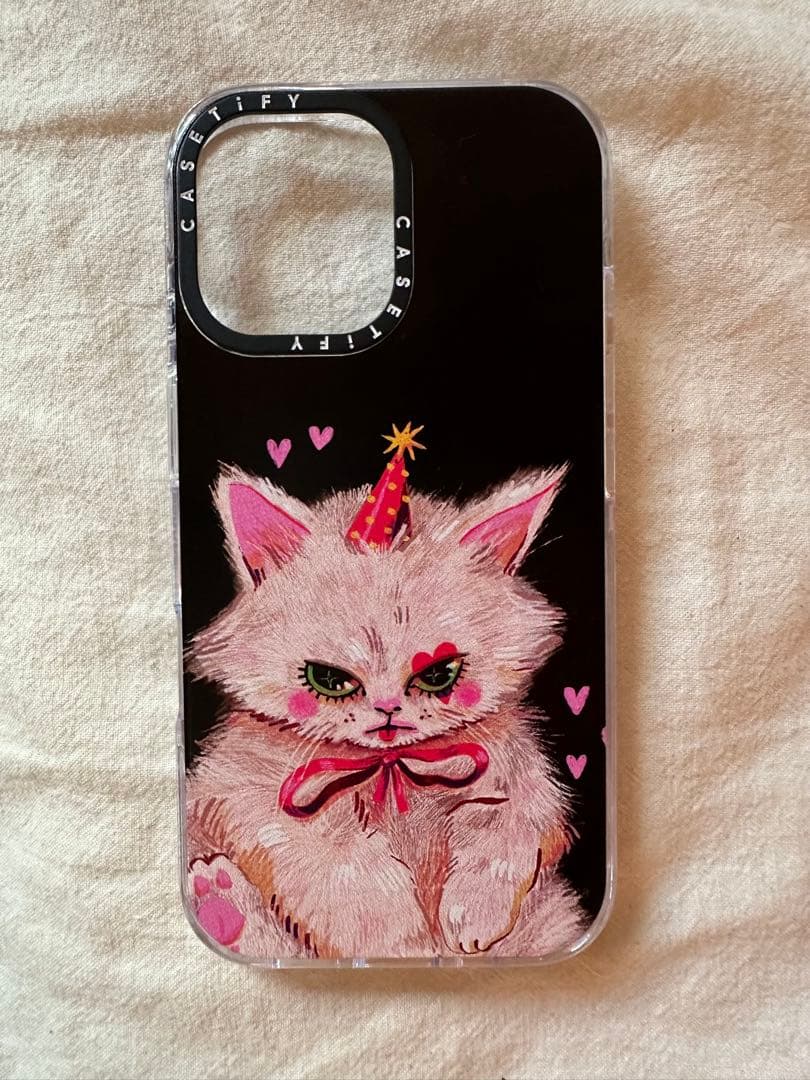 CASETiFY 猫イラストクリアケース iPhone16