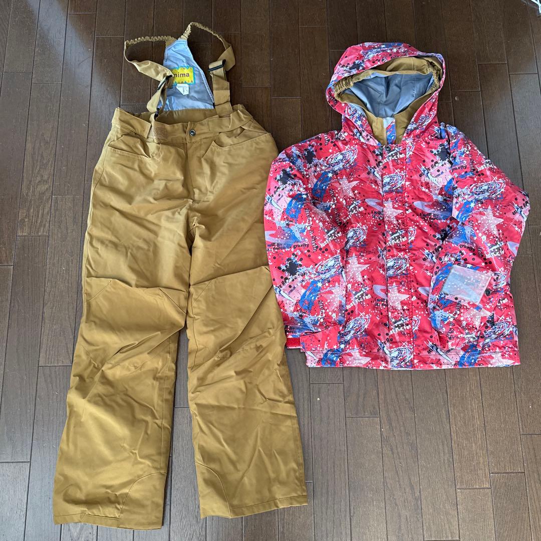 1回着用のみnima スキースノーボードウエア上下セット150㎝140 160