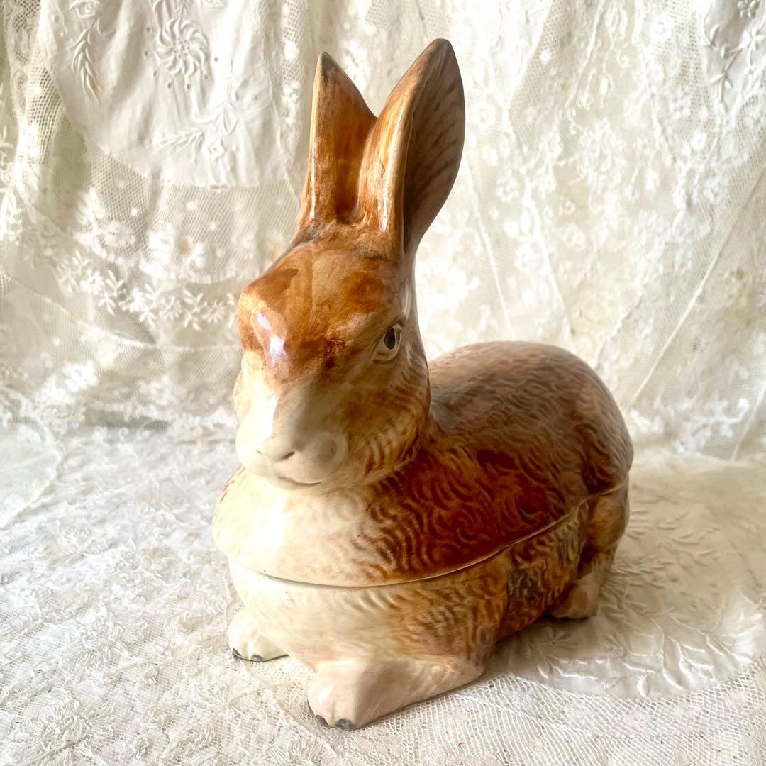 sakura　陶器のうさぎ型パテポット　ミッシェル・コーガン　フランス