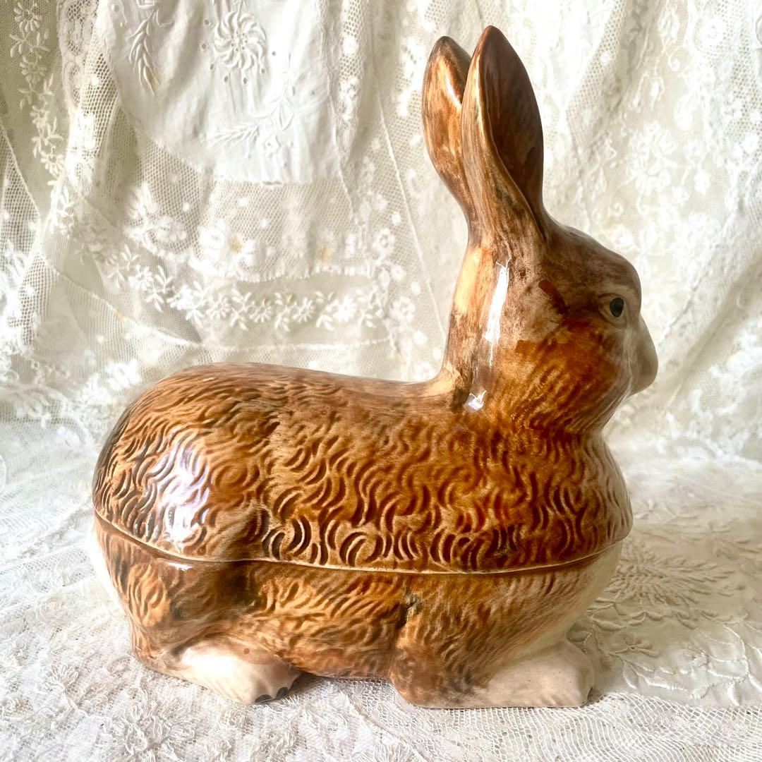 sakura　陶器のうさぎ型パテポット　ミッシェル・コーガン　フランス