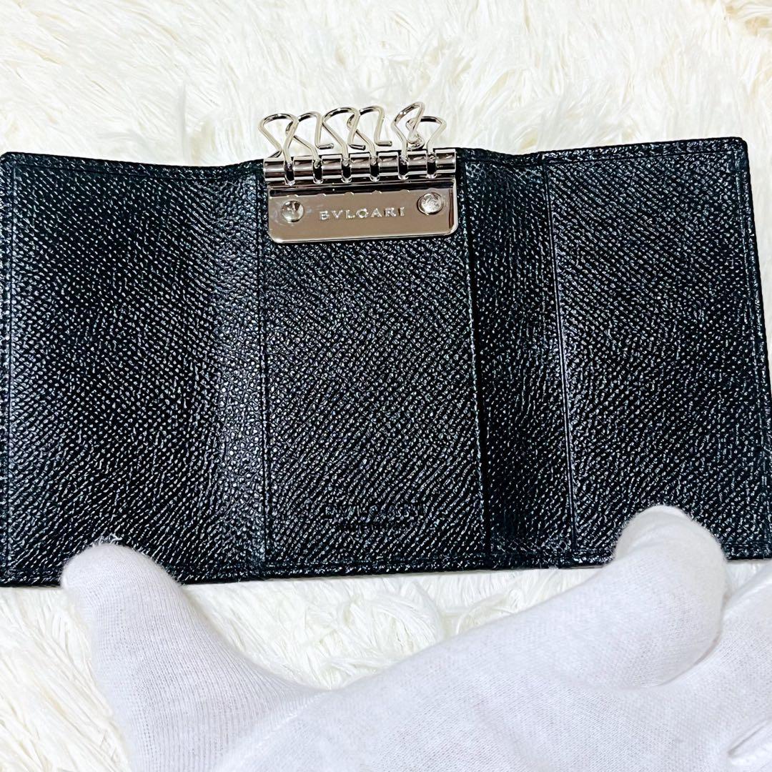 ✨極美品✨ BVLGARI キーケース レザー 6連 キーリング ブラック 男女