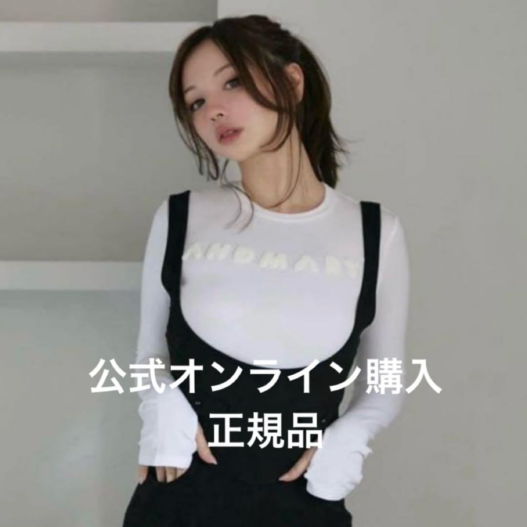 トップス andmary Mary logo tops white