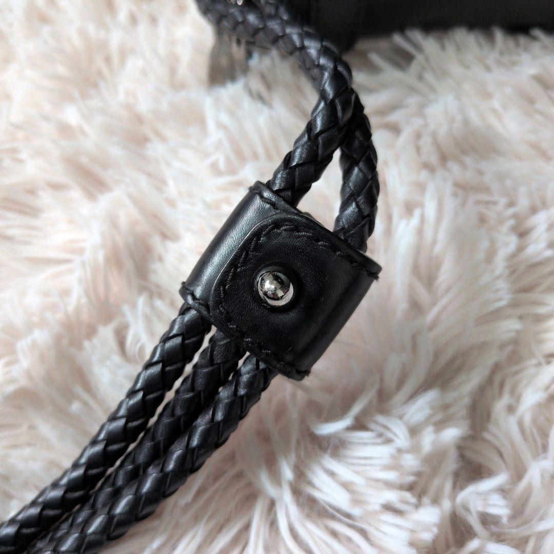 【良品】GUCCI グッチ ショルダーバッグ キャンバス レザー 黒