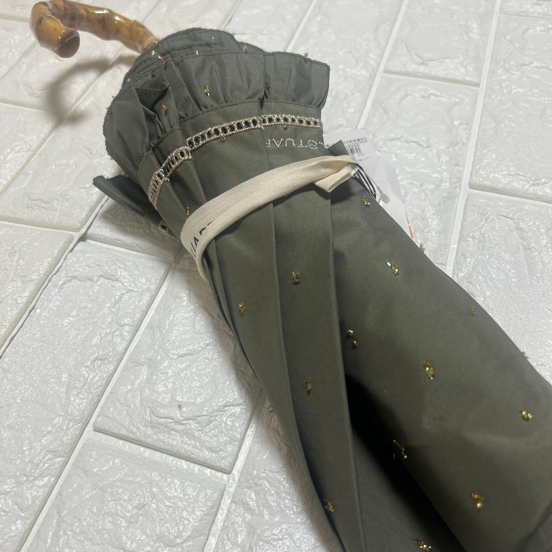 新品ジルスチュアート　楽折り日傘　晴雨兼用　一級遮光　カーキ
