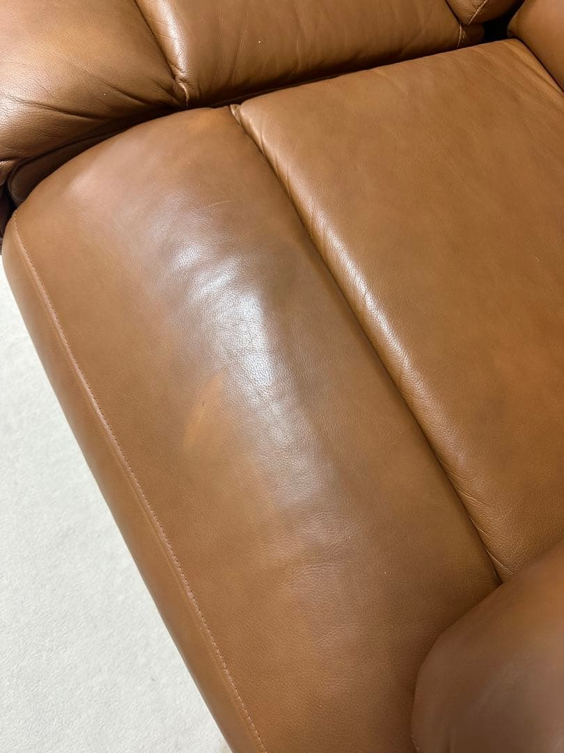 ブラウン レザー コーナーソファ リクライニング