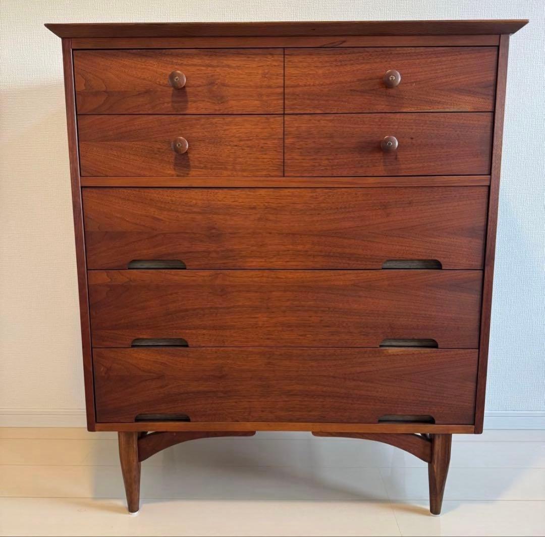 ウォルナット製ミッドセンチュリー5段チェスト　　北欧　Amal