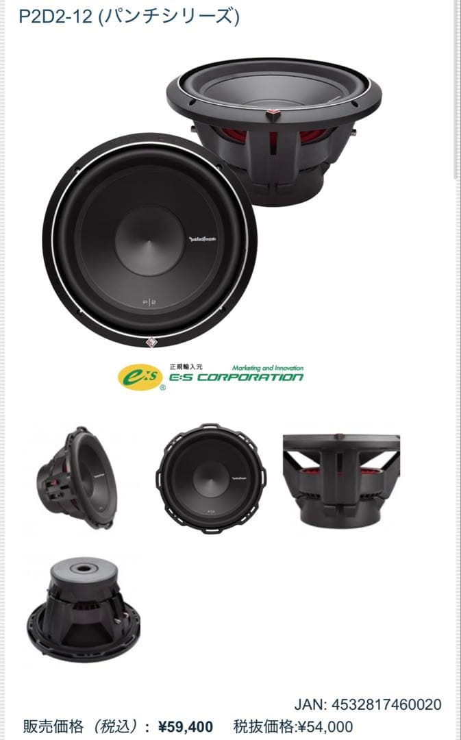 Rockford Fosgate P2D2-12 ウーファー 12インチ
