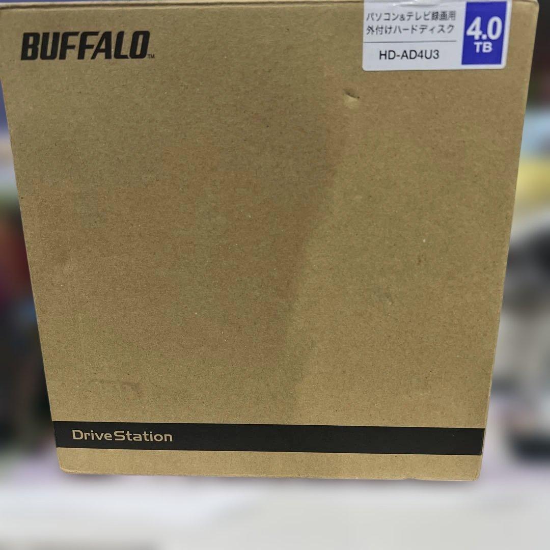 未使用　BUFFALO HD-AD4U3 4TB 外付けハードディスク