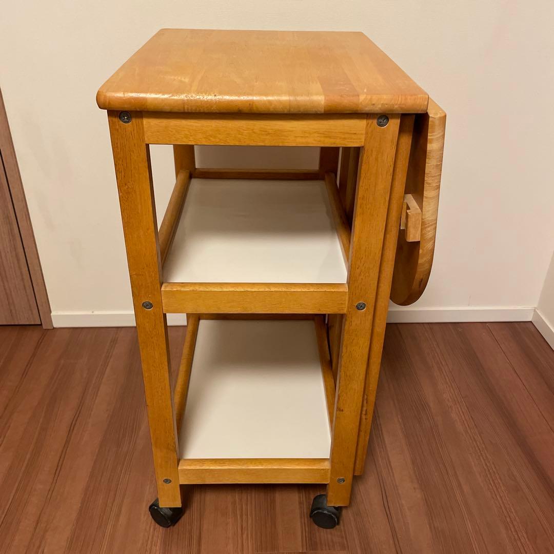 ✨土日セール✨ニトリ　木製キッチンワゴン キャスター付き