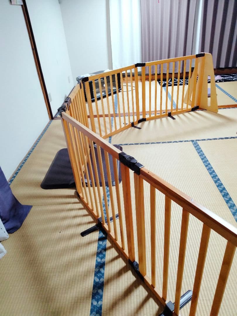 日本育児 木製パーテーション FLEX400-W ロングワイド ベビーゲート