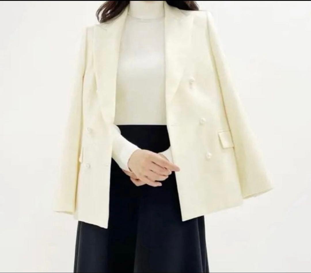 未使用同様　M-PREMIER パールボタンダブルジャケット