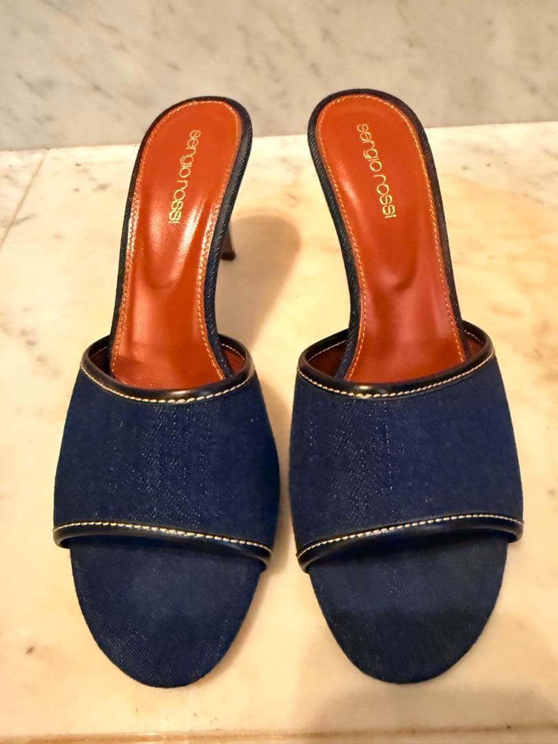 sergio rossi デニムブルー サンダル　38.5