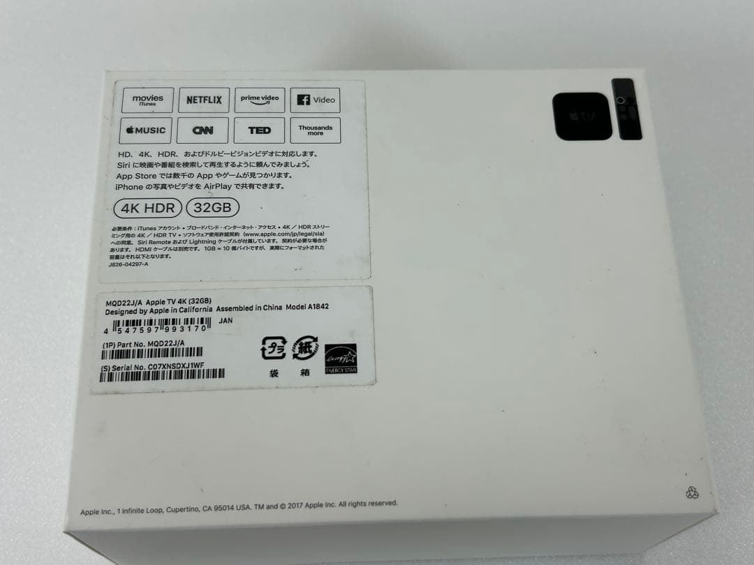 その他 Apple TV 4K 32GB MQD22J/A