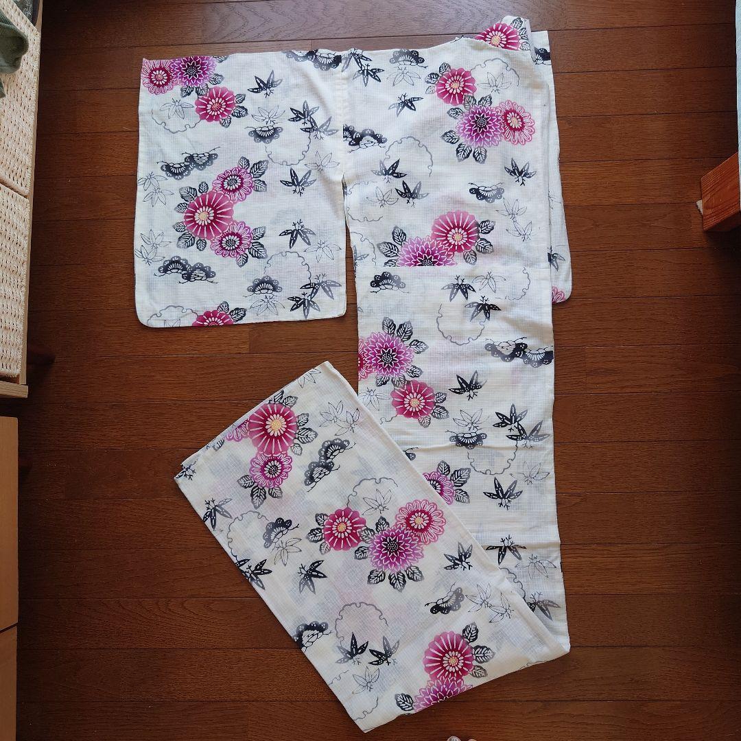 三勝染 ゆかた 浴衣 M 注染 花柄