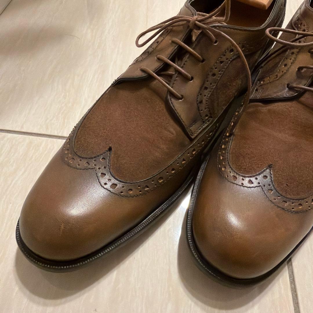 【美品】LANVIN COLLECTION スウェードウィングチップ