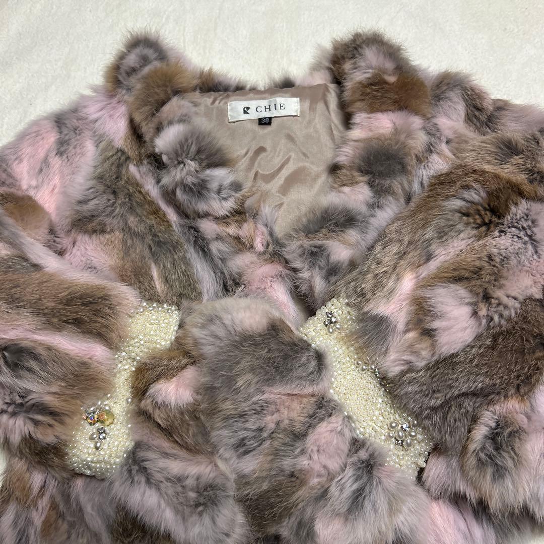 バレンタイン期間限定CHIE ファーコート ピンク・ブラウン系