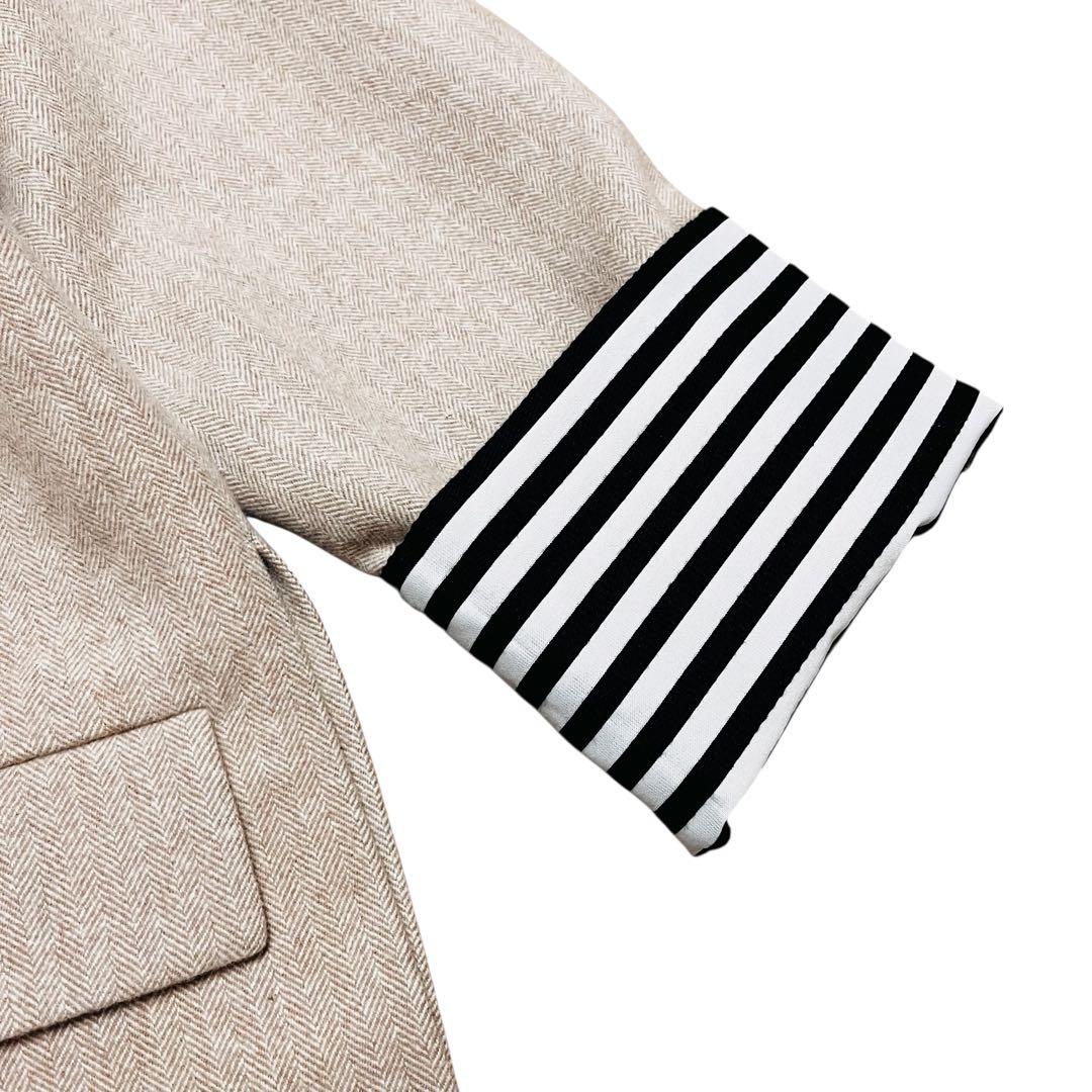 新品タグ付　ボーダーズアットバルコニー ウールへリンボーンジャケット ベージュ