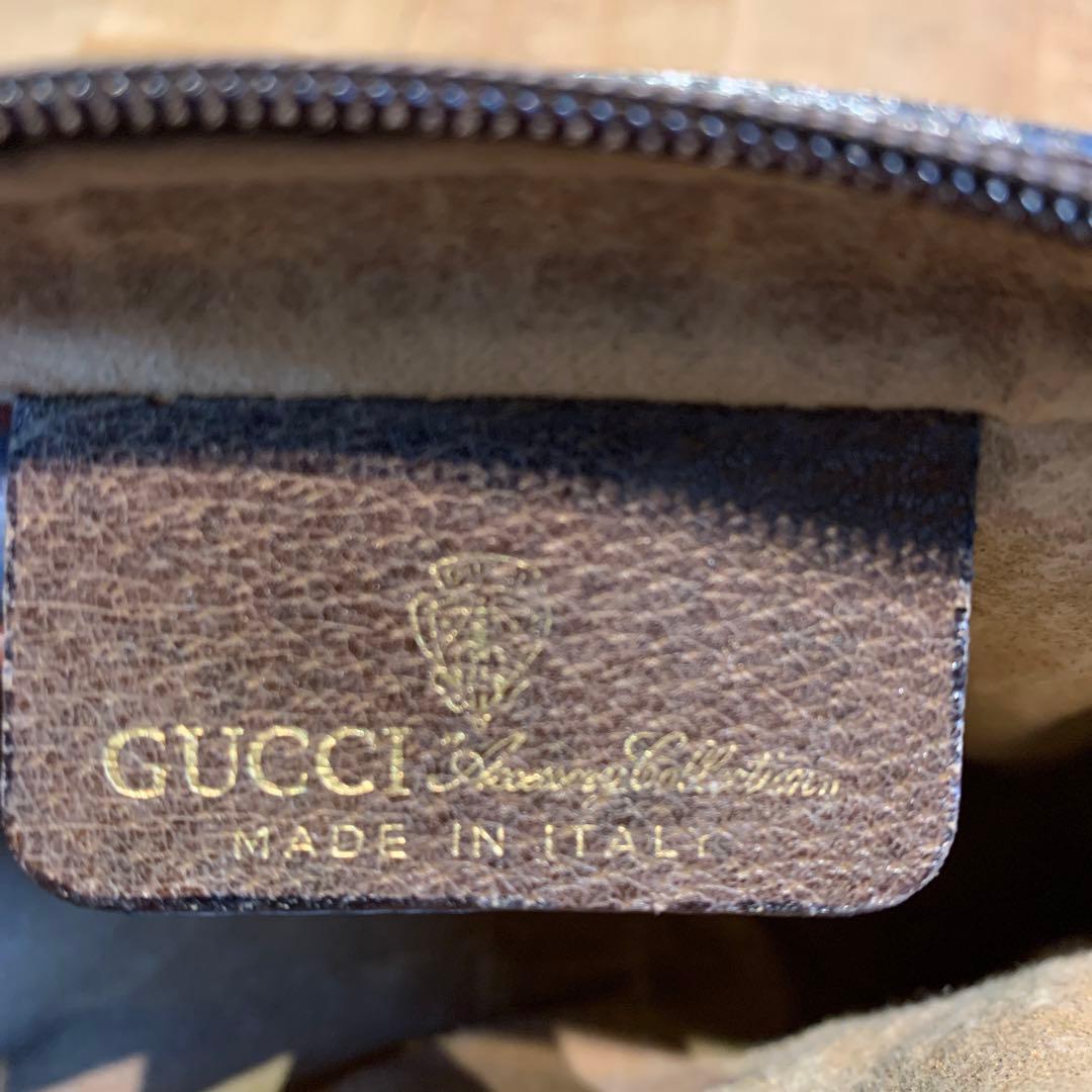 GUCCI グッチ クラッチバッグ セカンドバッグ GGキャンバス シェリー 茶