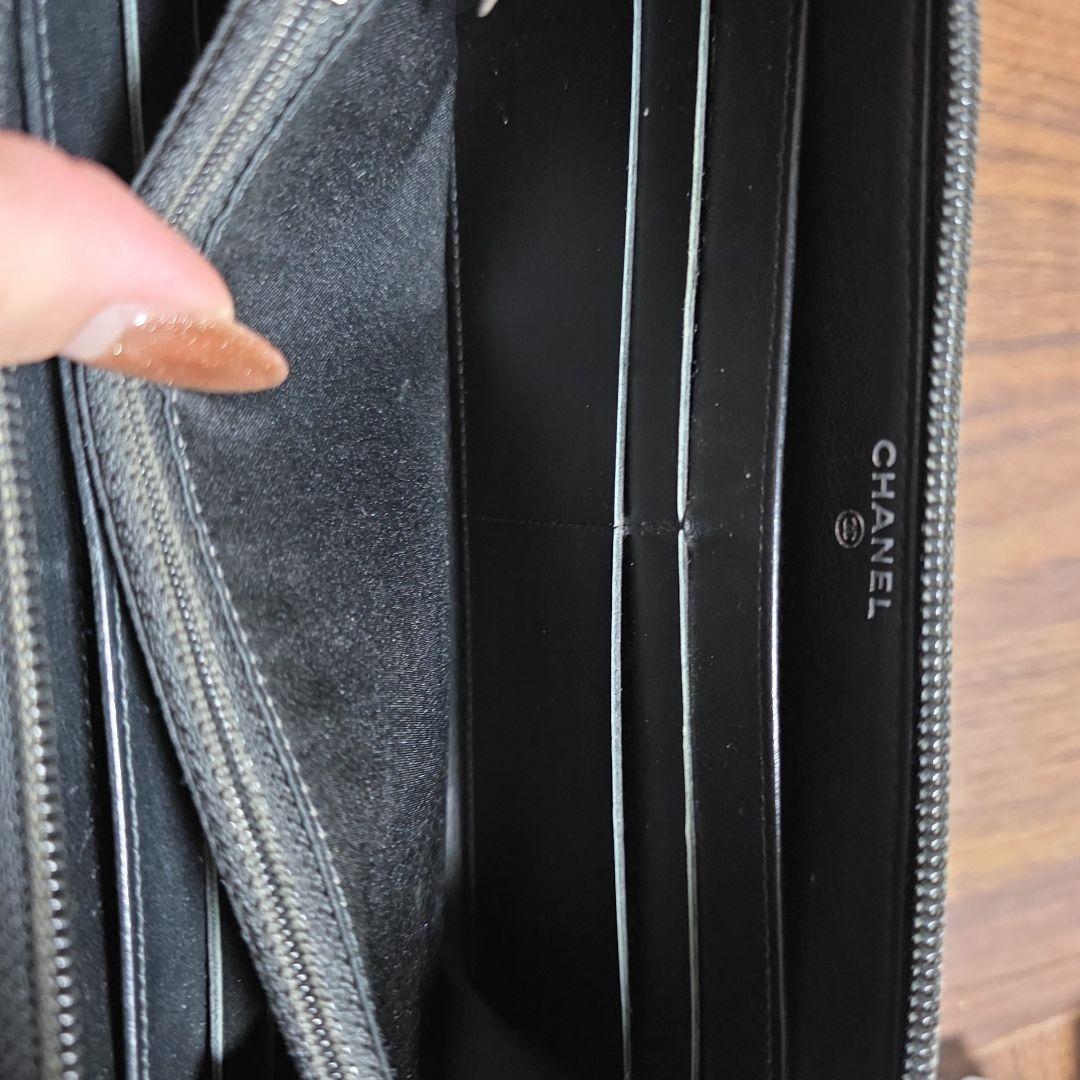 CHANEL フラワーエンボス 長財布 ブラック