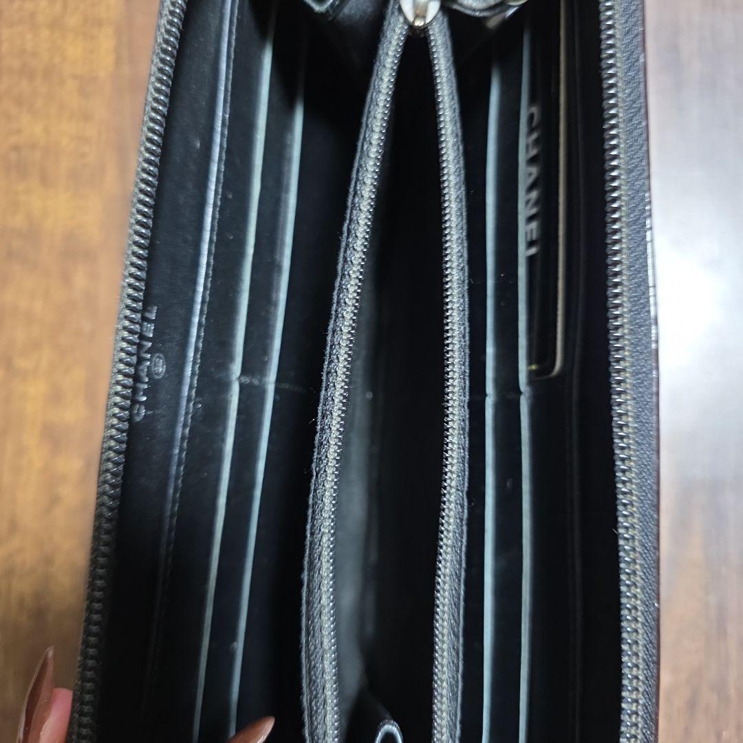 CHANEL フラワーエンボス 長財布 ブラック