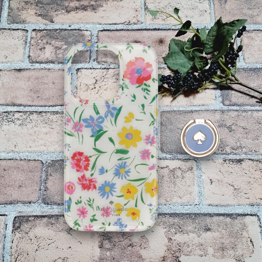 【正規品】 ケイトスペード iPhone14Pro対応ケース クリームマルチ