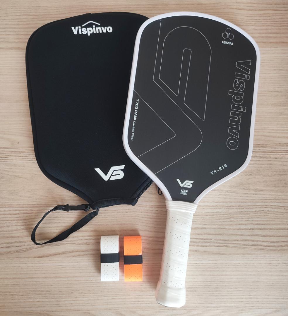 USAPA承認 ピックルボール パドル T700生カーボンファイバー 白 16m