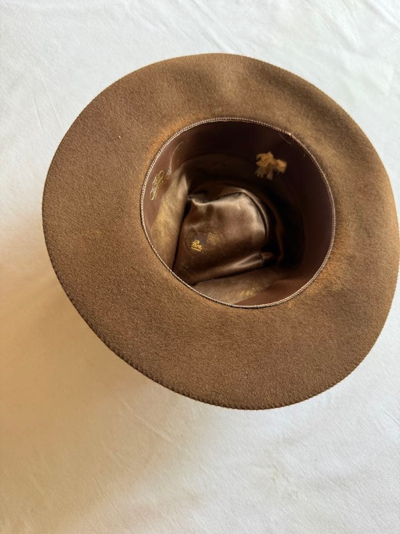 Borsalino ブラウン ウールフェルトハット 箱付き