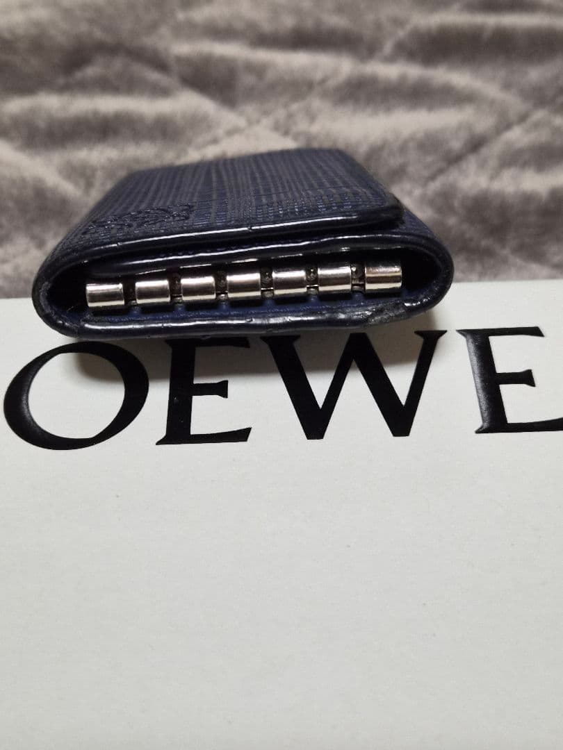 直営店購入ロエベ　キーケース　リネン　ネイビー　LOEWE　送料込み